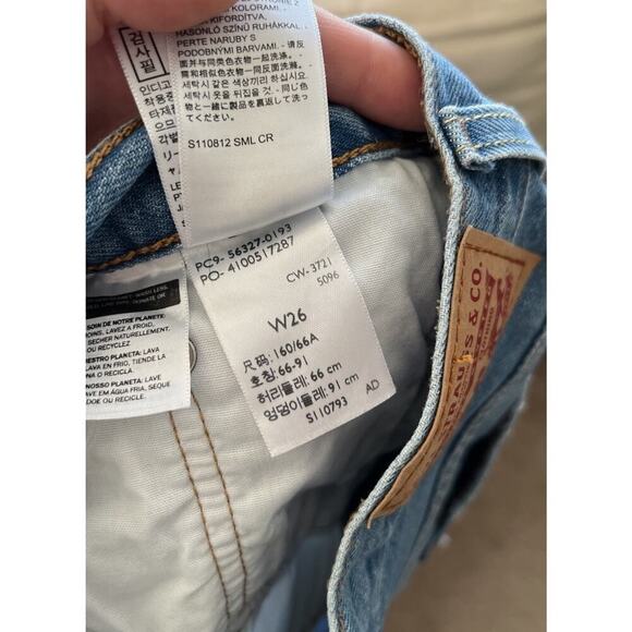 Levi’s 501 Distressed Cutoff HR Jean Denim Shorts Midrise Size 26 Cotton Women’s - Picture 7 of 7